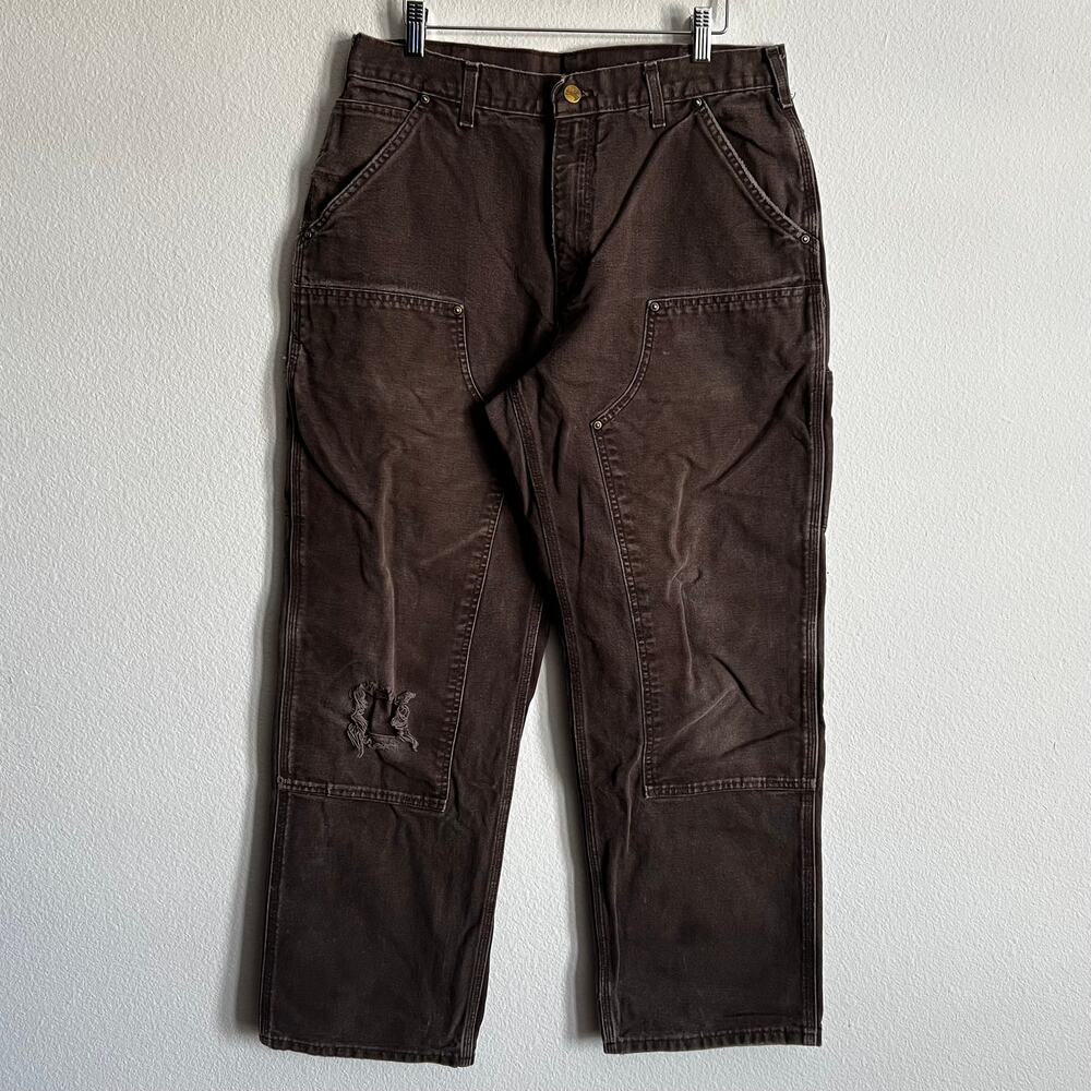 Carhartt B136 DKB brown double knee work wear carpenter pants